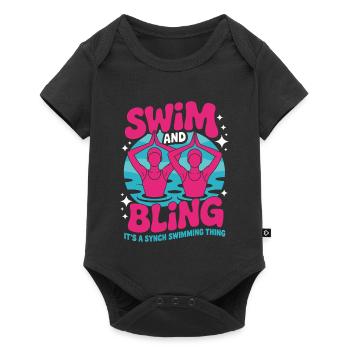 Natation synchronisée Natation artistique Sports nautiques - Body à manches courtes Premium Bébé - noir - Devant