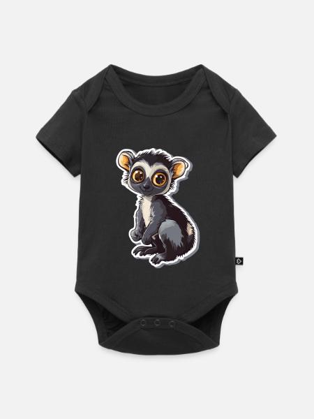 Lemur - Baby Premium Kurzarmbody - Schwarz