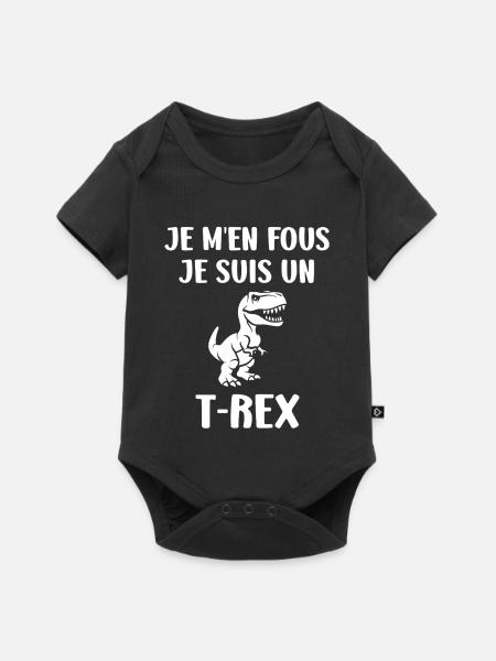 T-Rex Humorvoller Ausdruck - Baby Premium Kurzarmbody - Schwarz