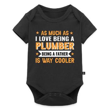 Humorous Dad Plumber Design - Baby Premium short-sleeve bodysuit - black - Front