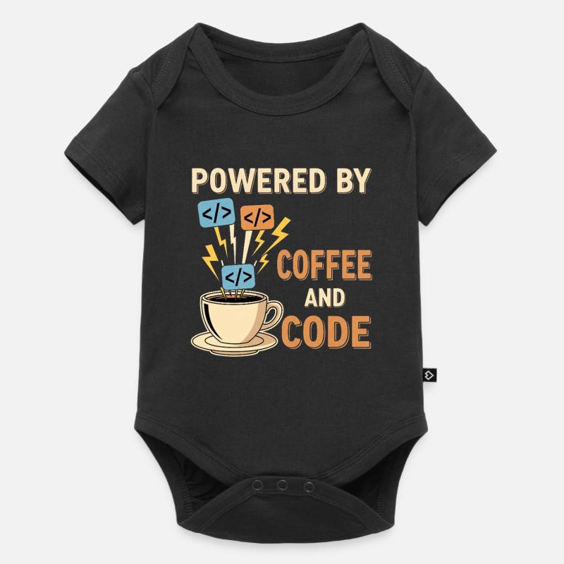 Programmierer Kaffee Motiv Design - Baby Premium Kurzarmbody - Schwarz