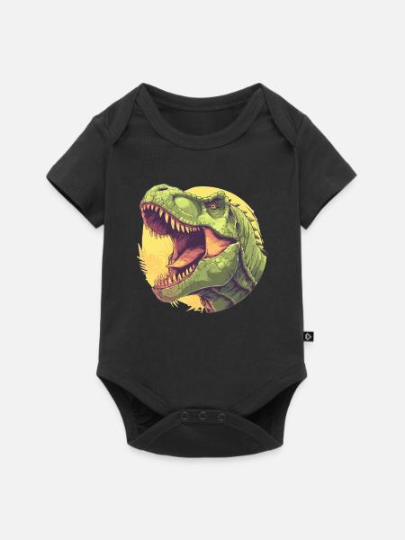 Dino Saurier Dinosaurier - Baby Premium Kurzarmbody - Schwarz