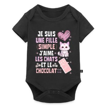 I'm a Simple Cats and Chocolate Girl - Baby Premium short-sleeve bodysuit - black - Front