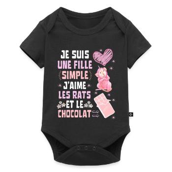 Je suis une fille Simple Rats et Chocolat - Body à manches courtes Premium Bébé - noir - Devant