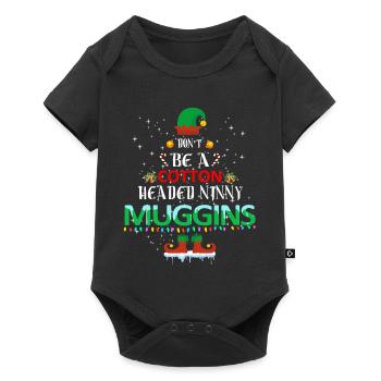 Noël Muggins à tête de coton - Body à manches courtes Premium Bébé - noir - Devant
