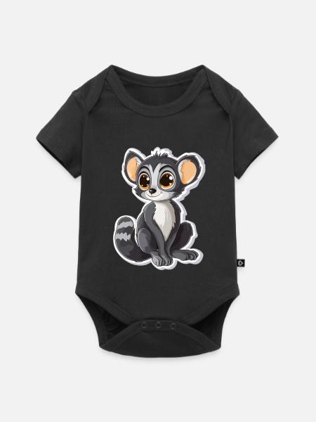Lemur - Baby Premium Kurzarmbody - Schwarz