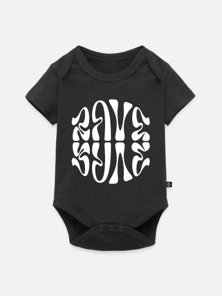 Rave typografisches Musikdesign - Baby Premium Kurzarmbody - Schwarz