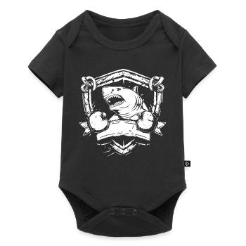 Écusson de boxer requin - Body à manches courtes Premium Bébé - noir - Devant