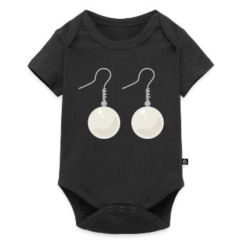 Elegant Pearl Drop Earrings - Baby Premium short-sleeve bodysuit - black - Front