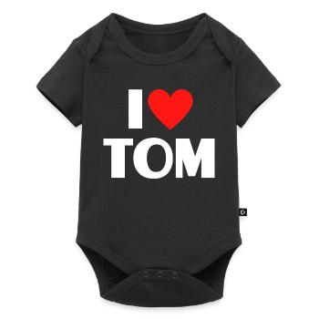 I love Tom Red Heart Romantic Name Fan - Baby Premium short-sleeve bodysuit - black - Front