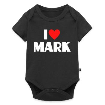 I love Mark Red Heart Romantic Name Fan - Baby Premium short-sleeve bodysuit - black - Front