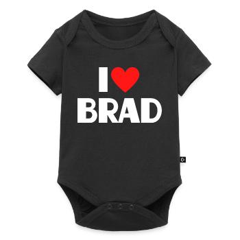 I love Brad Red Heart Romantic Name Fan - Baby Premium short-sleeve bodysuit - black - Front