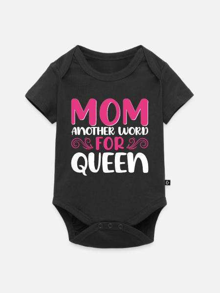 Mutter Königin Spruch Design - Baby Premium Kurzarmbody - Schwarz