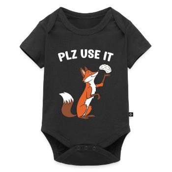 Un renard drôle avec un cerveau, utilisez-le s'il vous plaît - Body à manches courtes Premium Bébé - noir - Devant
