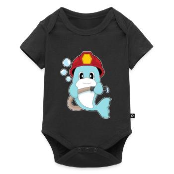 Dolphin fireman fire hose fire department - Baby Premium short-sleeve bodysuit - black - Front