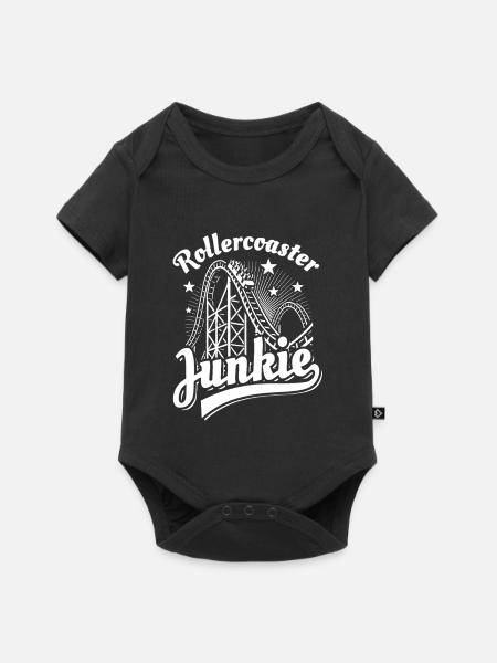 Rollercoaster Junkie - Achterbahn - Looping - Baby Premium Kurzarmbody - Schwarz