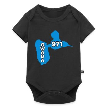 Carte de Guadeloupe 971 - Body à manches courtes Premium Bébé - noir - Devant