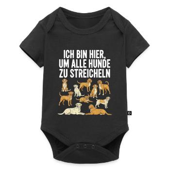 Humorous dog motif with text - Baby Premium short-sleeve bodysuit - black - Front