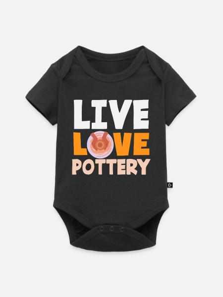 Lebe Liebe Töpferei Kunstliebhaber - Baby Premium Kurzarmbody - Schwarz