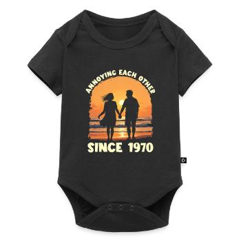 Anniversaire de harcèlement mutuel depuis 1970 - Body à manches courtes Premium Bébé - noir - Devant