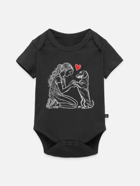 Dackel Hund Rauhaardackel Dackelliebhaber Teckel - Baby Premium Kurzarmbody - Schwarz