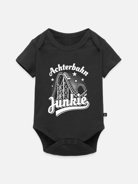 Achterbahn Junkie - Freizeitpark - Looping - Baby Premium Kurzarmbody - Schwarz
