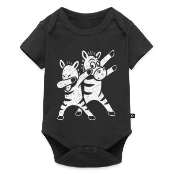 Funny Dancing Zebras Dabbing - Baby Premium short-sleeve bodysuit - black - Front