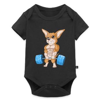 Haltérophilie Chihuahua - Body à manches courtes Premium Bébé - noir - Devant