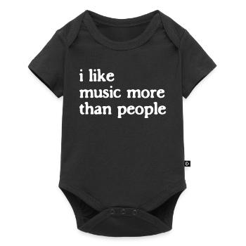 I Like Music More Than People music saying - Baby Premium short-sleeve bodysuit - black - Front