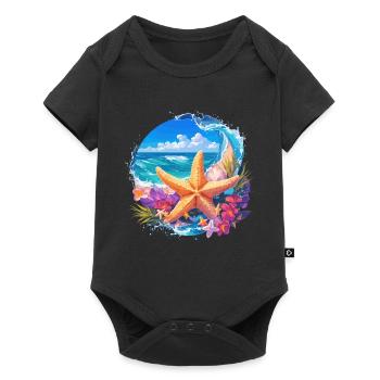 Seesterne Seestern - Baby Premium Kurzarmbody - Schwarz - Vorne