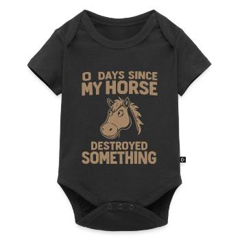0 Days Since My Horse Destroyed Something Fun - Baby Premium Kurzarmbody - Schwarz - Vorne