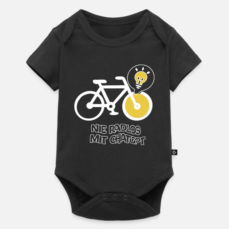 Cycling with creative light bulb design - Baby Premium short-sleeve bodysuit - black