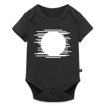 Geometrische Linien - Lebendige Sonnenuntergangs-Berglandschaft - Baby Premium Kurzarmbody - Schwarz - Vorne