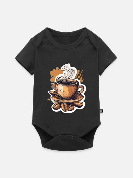 Kaffee - Baby Premium Kurzarmbody - Schwarz