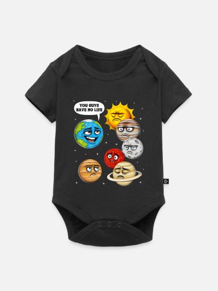 Weltraum Planeten Astronomie - Baby Premium Kurzarmbody - Schwarz