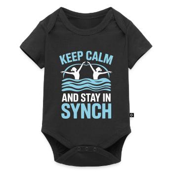 Synchronschwimmen Kunstschwimmen Wassersport - Baby Premium Kurzarmbody - Schwarz - Vorne