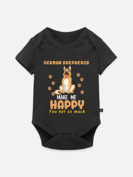 Deutscher Schäferhund Glück - Baby Premium Kurzarmbody - Schwarz