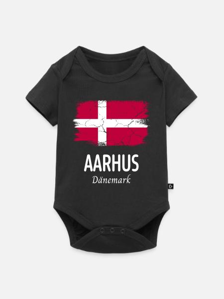Aarhus - Baby Premium Kurzarmbody - Schwarz
