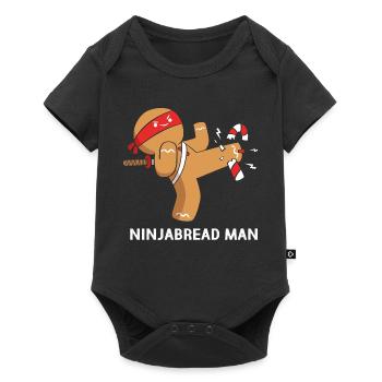 Lebkuchenmann Weihnachten Gingerbread Lebkuchen - Baby Premium Kurzarmbody - Schwarz - Vorne