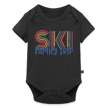 Colourful Family Ski Trip Design - Baby Premium short-sleeve bodysuit - black - Front