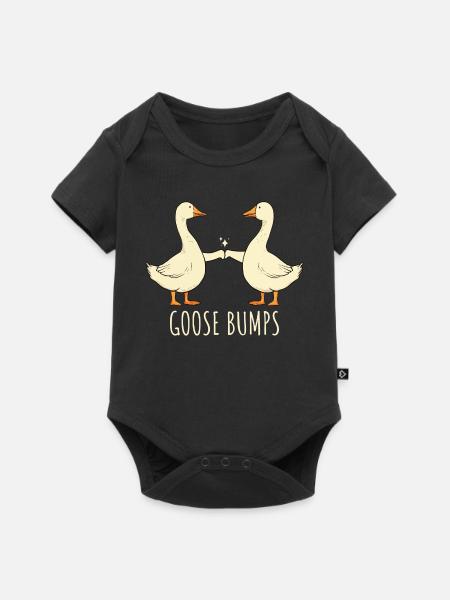 Goose Bumps Gänse Spruch - Baby Premium Kurzarmbody - Schwarz