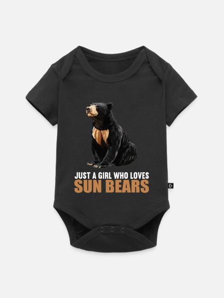 Sun Bear Malaienbär - Baby Premium Kurzarmbody - Schwarz