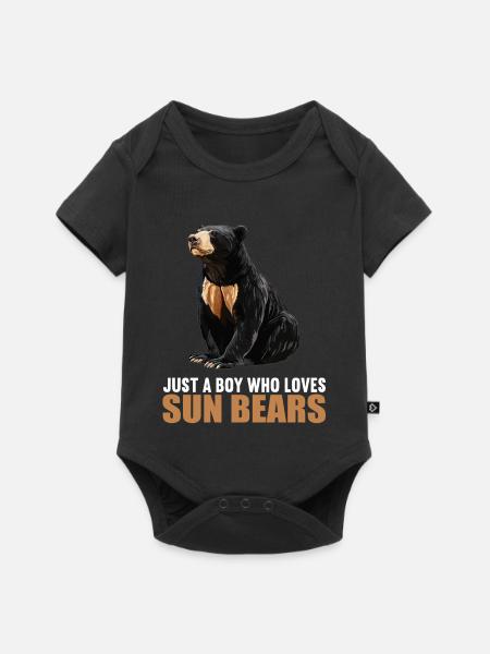 Sun Bear Malaienbär - Baby Premium Kurzarmbody - Schwarz