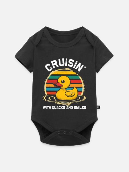 Gummienten-Crew genießt Kreuzfahrt - Baby Premium Kurzarmbody - Schwarz