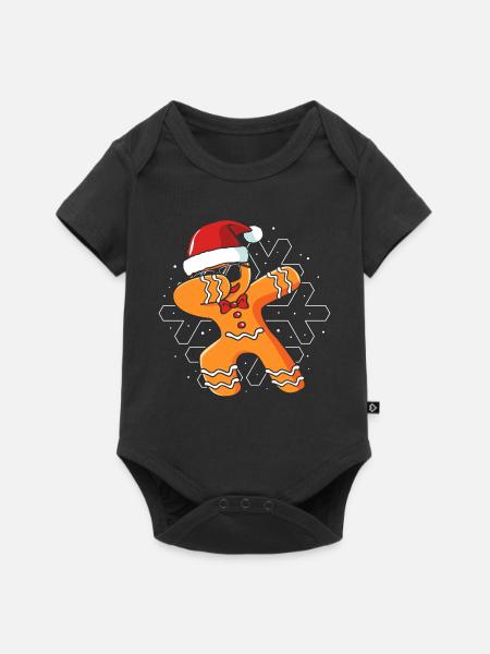 Weihnachten Lebkuchen Lebkuchenmann Gingerbread - Baby Premium Kurzarmbody - Schwarz