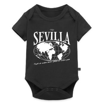 Vintage world map with city name Seville - Baby Premium short-sleeve bodysuit - black - Front