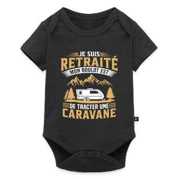 retraité mon boulot est de tracter une caravane   - Body à manches courtes Premium Bébé - noir - Devant