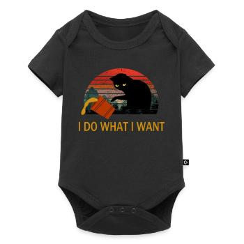Je fais ce que je veux T-shirt chat noir - Body à manches courtes Premium Bébé - noir - Devant