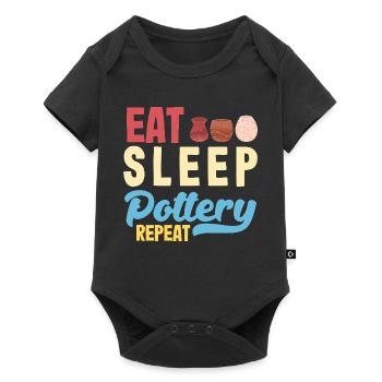 Manger Dormir Poterie Répéter - Body à manches courtes Premium Bébé - noir - Devant