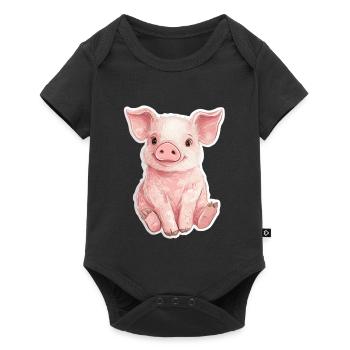 Pig Piglet - Baby Premium short-sleeve bodysuit - black - Front